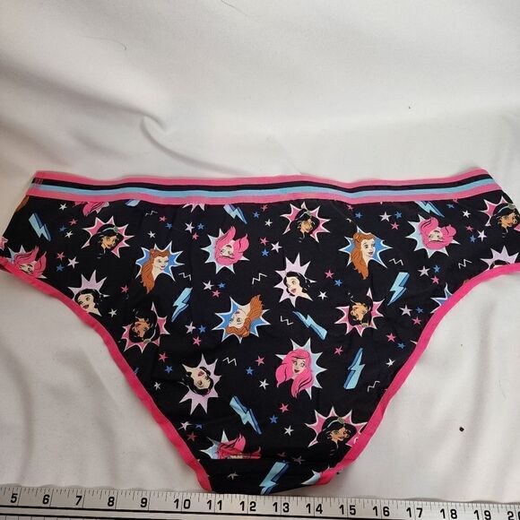 4X 26W Torrid Black Hipster Panty Disney Princess Cotton Wide Band Emo Punk 90s - Picture 4 of 6